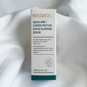 NEW Biossance Squalane + Copper Peptide Rapid Plumping Serum Sample